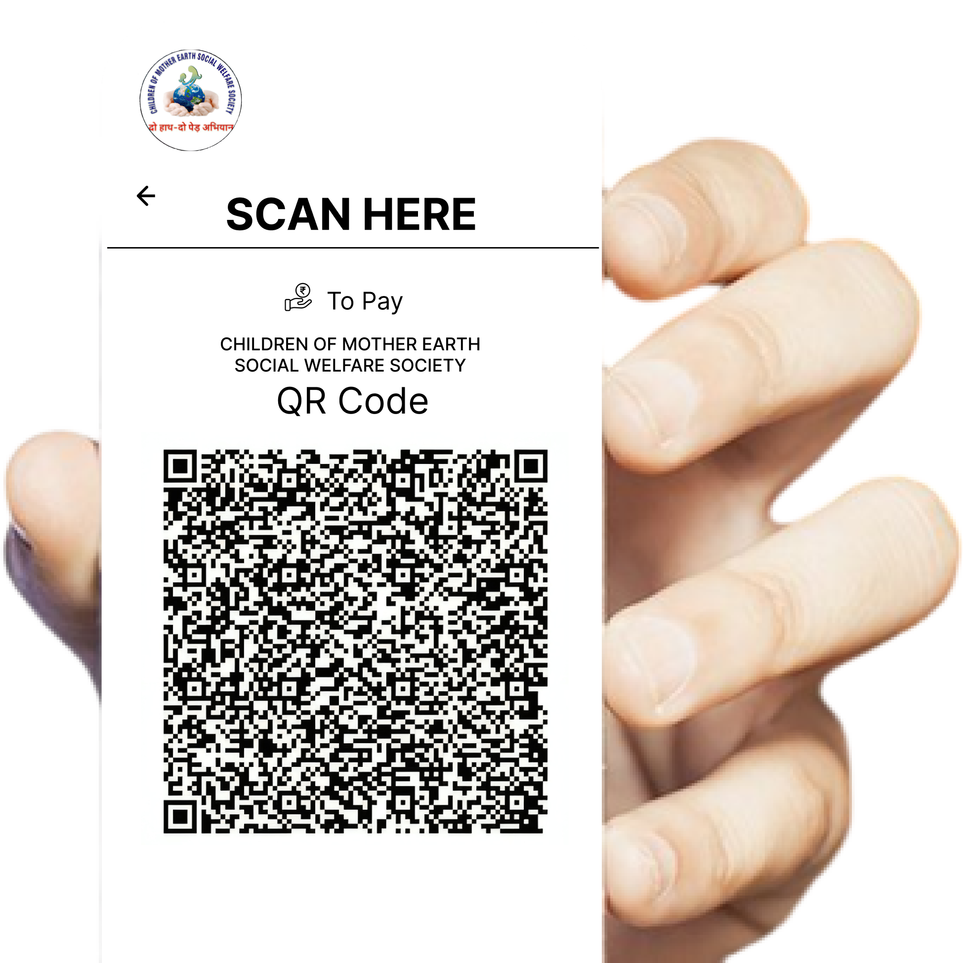 QR Code with Hand